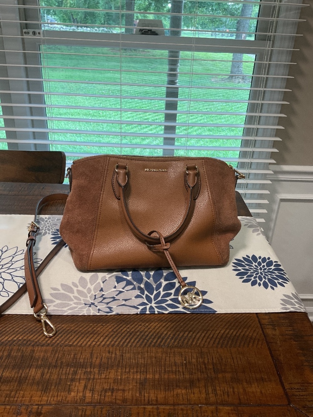 Michael Kors, pebbled leather and suede purse